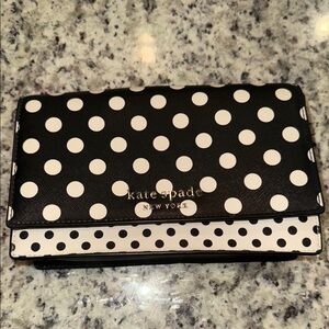 Kate Spade Black and White Polka Dot Wallet